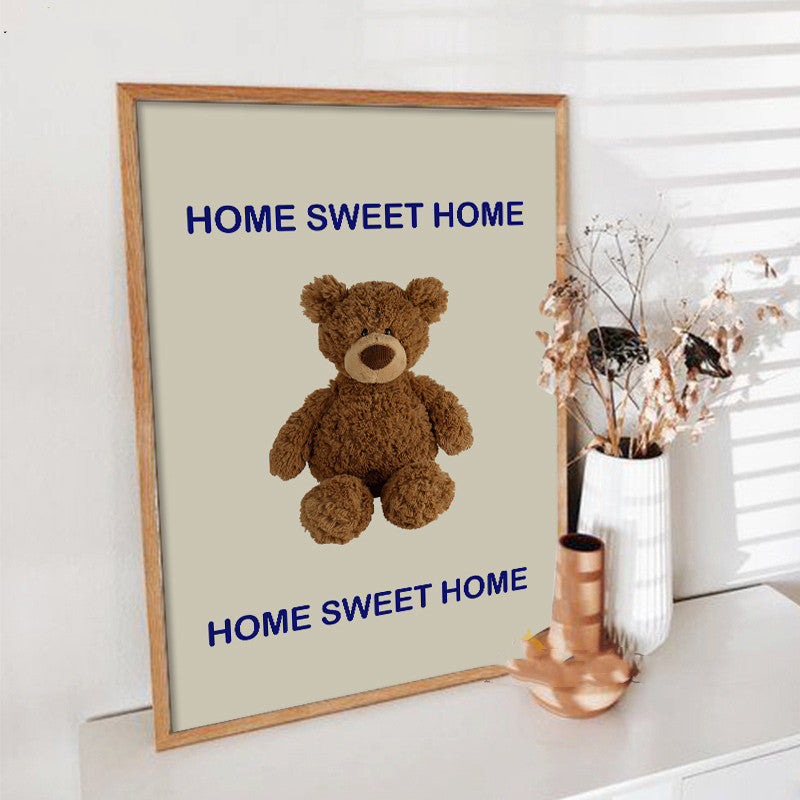 Modern Nordic Cute Animal Bear Poster Wall Decor Art Canvas Painting Modern Nordic Cute Animal Bear Poster Wall Decor Art Canvas Painting